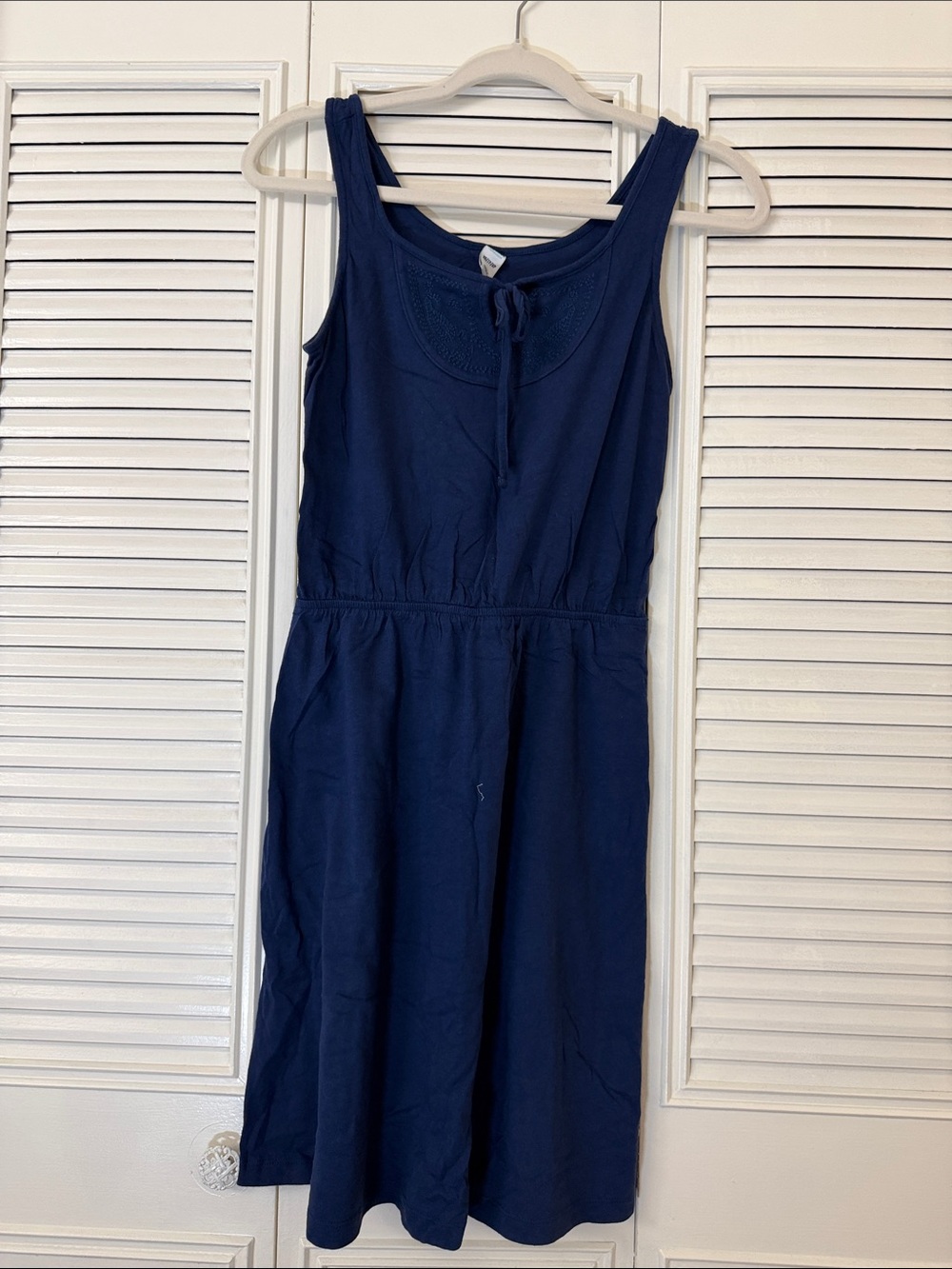 Old Navy Navy Sleeveless Tie-Front Mini Dress